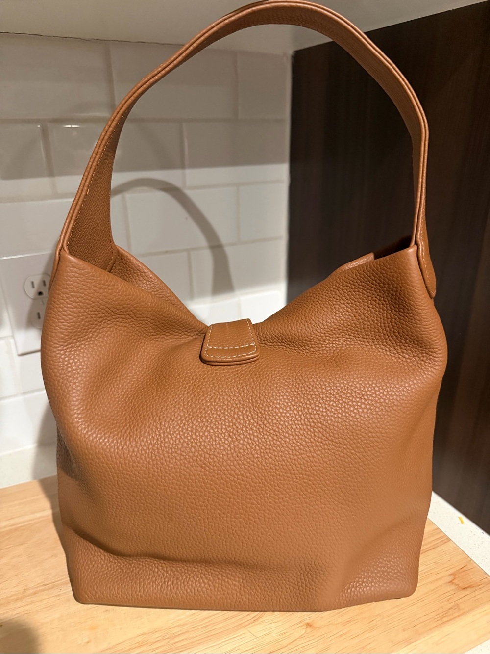 Dooney & Bourke Brown Hobo Pebble Grain Small Logo Lock Sac Bag - Picture 4 of 10
